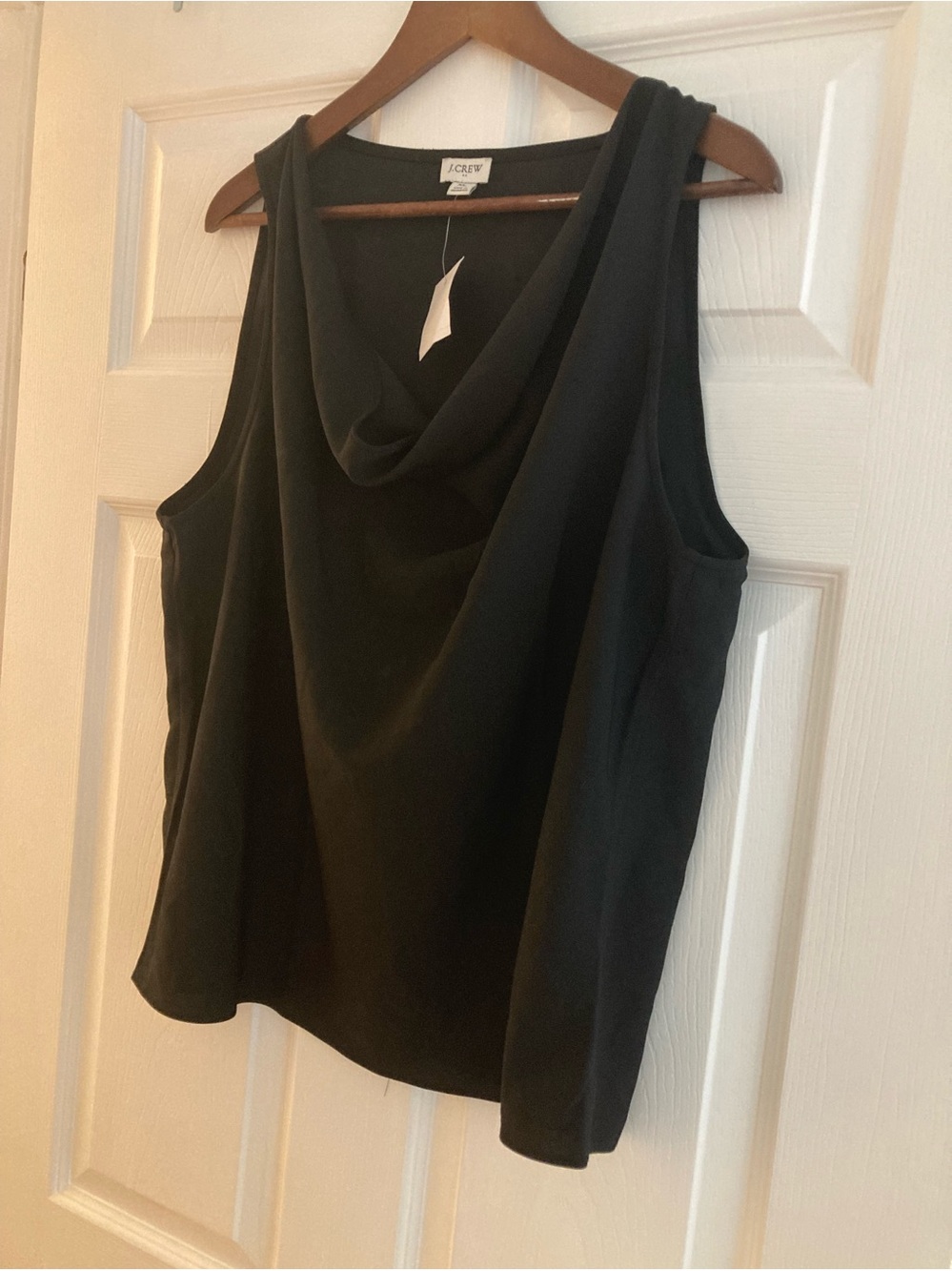 J. Crew XL  NWT black sleeveless cowl neck blouse
